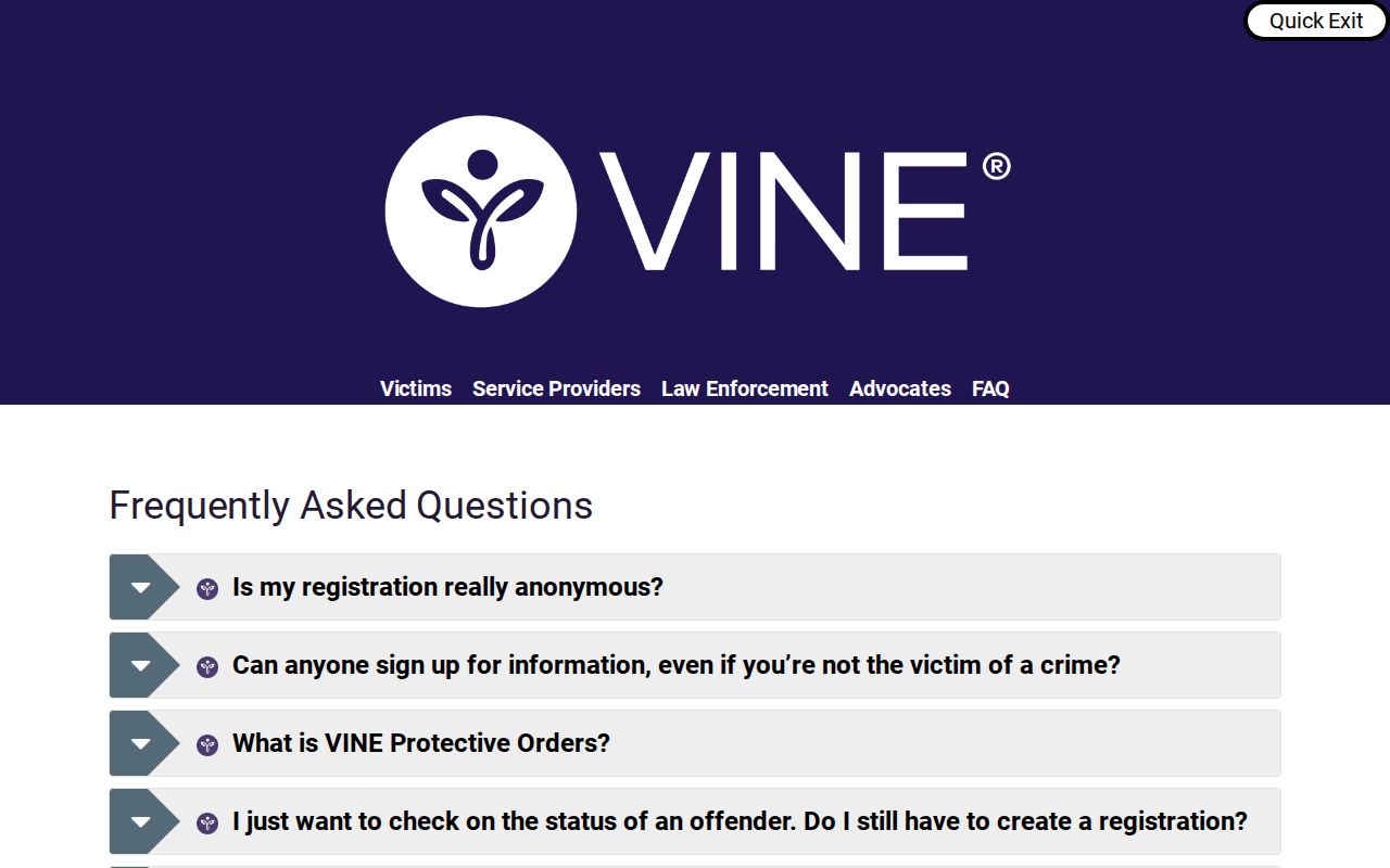 Virginia VINE FAQ for Alleghany County release notifications